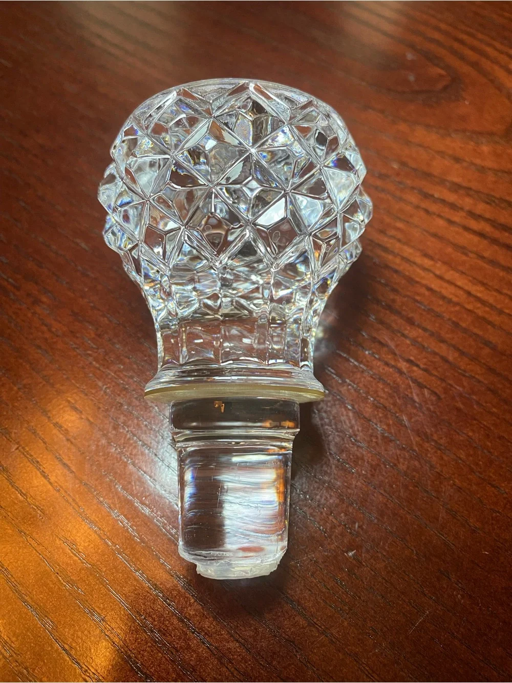 Crystal Etched Glass Decanter with stunning stopper - Clear